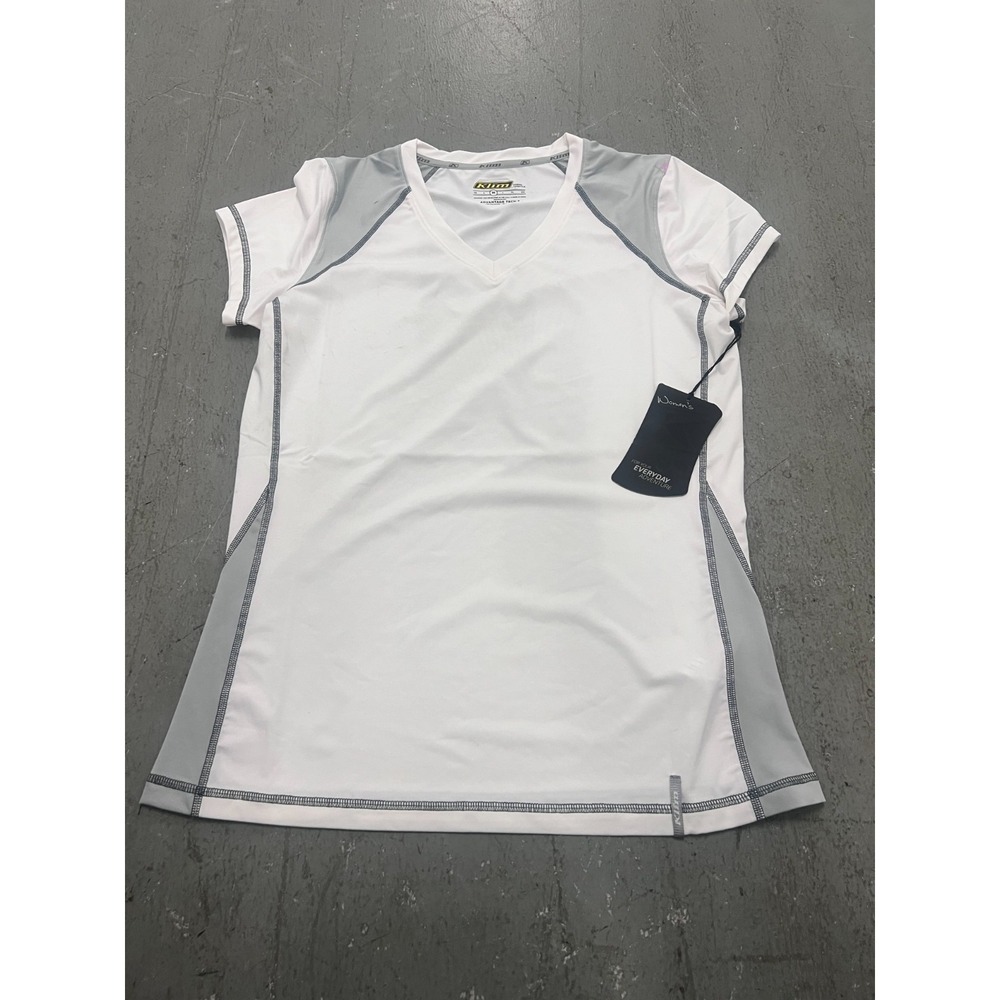 Klim Advantage Tech T-Shirt Women M White Gray Short Sleeve Casual Lifestyle NWT